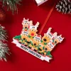 Personalized Reindeer Family Christmas Ornament with Custom Names, Resin, Merry Christmas text, festive decor
