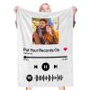 Custom Spotify code blanket with couple's photo, song lyrics and scannable code, perfect gift