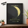 Custom Moon Phase and Names Wooden Frame with Date. Best Valentine's Day Gift.