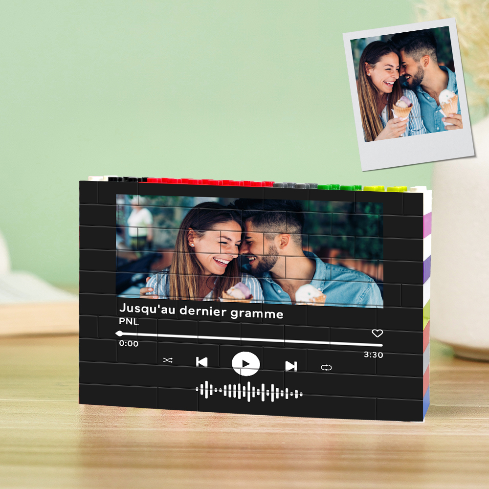Personalized music code photo brick with custom image and song code