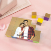 Custom magnetic building blocks with couple's photo, UV printed, interlocking brick display, perfect gift.