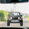 Personalized black off-road car photo hanging ornament, double-sided acrylic, custom couple photo.