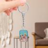 Double-sided crystal keychain with custom photos, perfect personalized gift, featuring a couple, clear crystal.