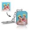 Custom crystal keychain with double-sided photo, perfect personalized gift.