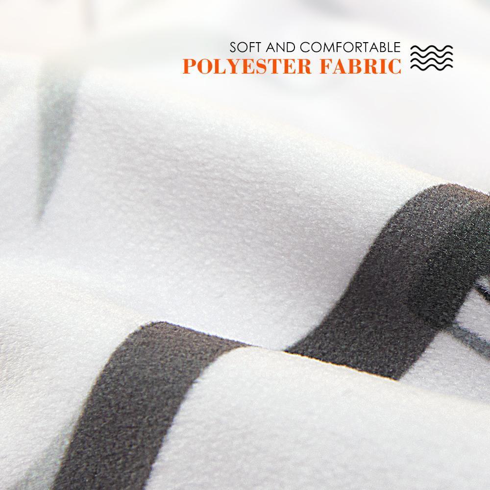 Custom Minime Pillow detail: white polyester fabric with dark gray stripe, wear comfort, personalized face pillow