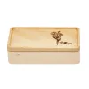 Personalized wooden birth flower jewelry box with custom name engraving, perfect gift for her.