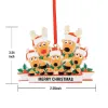 Personalized Reindeer Family Ornament with Merry Christmas text, resin Christmas decoration