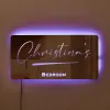 Personalised name mirror with LED lighting, Christina's Bedroom, perfect gift