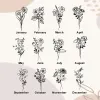 Birth flower options for personalized jewelry box, January to December floral designs.