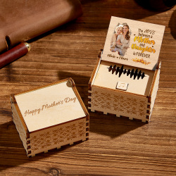 Personalized Wooden Photo Music Box Custom Mother and Daughter Music Box Gift for Mother