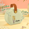Personalized PU leather jewelry box with birth flower and custom name Sophia, a perfect birthday gift.