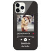 Custom Black Glass iPhone Case with Couple Photo and Scannable Music Code
