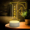 Custom "F" LED Night Light with "FRANK" Name, Acrylic Lamp, USB Powered, Home Decor Gift