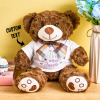 Personalized Brown Bear Plush Toy with Custom Text Baby Shower Gift