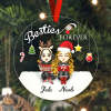 Besties Forever custom engraved acrylic ornament with two figures, personalized Christmas gift for friends.