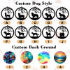 Personalized Dog Memorial Suncatcher Options: Various dog breeds and background styles for custom pet loss gifts.