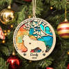 Personalized Dog Memorial Suncatcher Ornament, wooden and stained glass effect, custom name and year, pet loss gift.