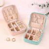 PU leather travel jewelry organizer with ring, earring, necklace storage, ideal for gifts.