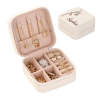 Pink PU leather travel jewelry organizer with ring, earring, necklace storage, perfect gift for her.