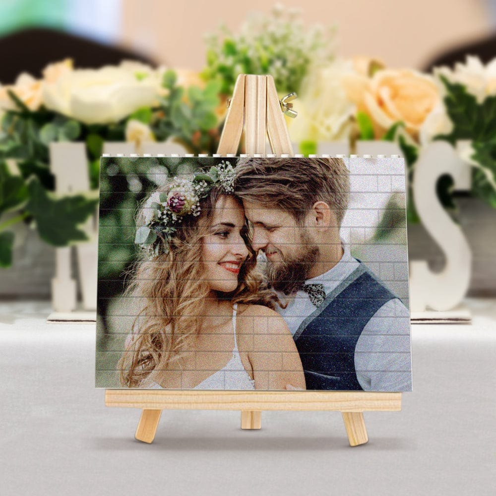 Personalized Wedding Photo Block Square Shape with a couple, perfect wedding gift.