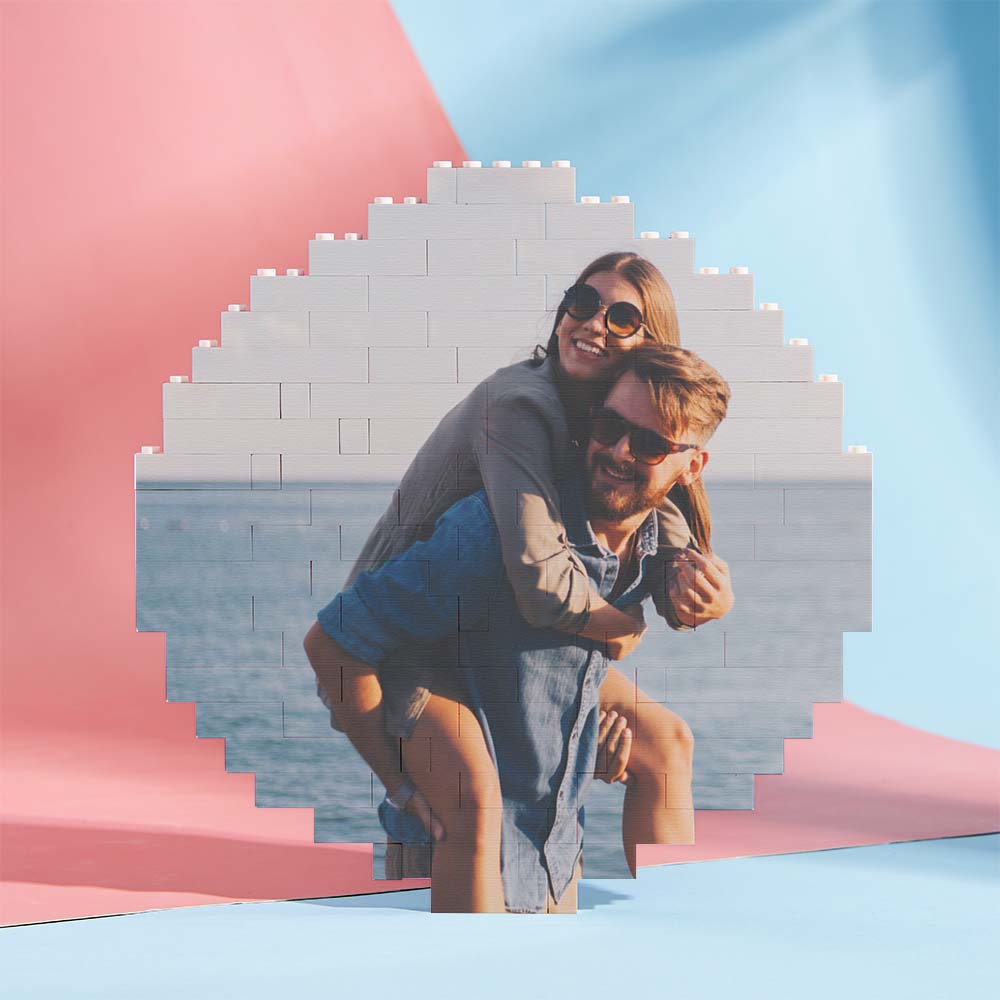 Custom photo brick puzzle with couple, PVC material, DIY gift, personalized music code design, perfect gift.