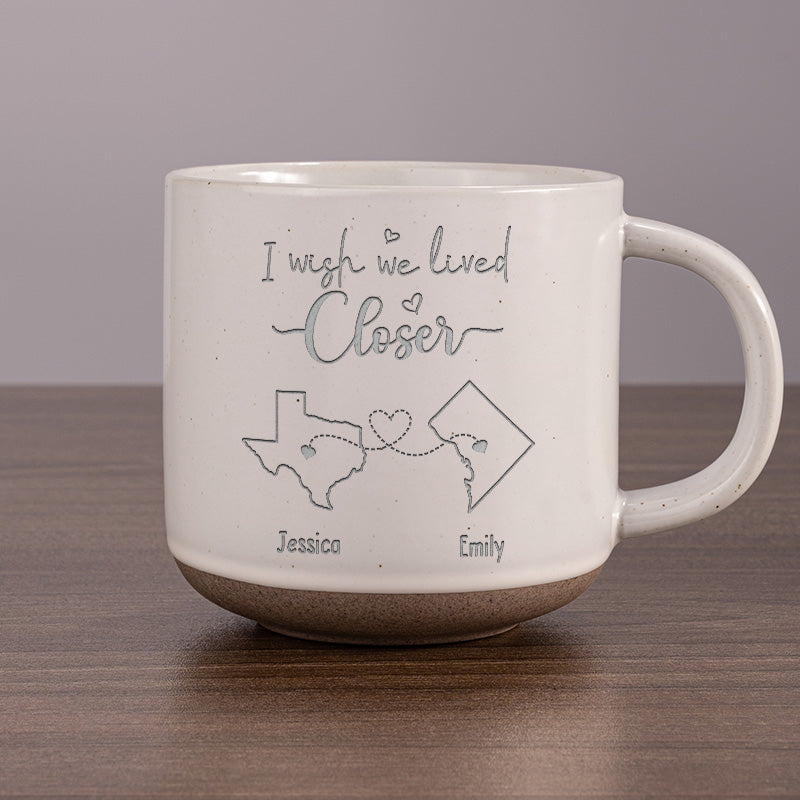 White ceramic mug with custom best friend design; gift for besties