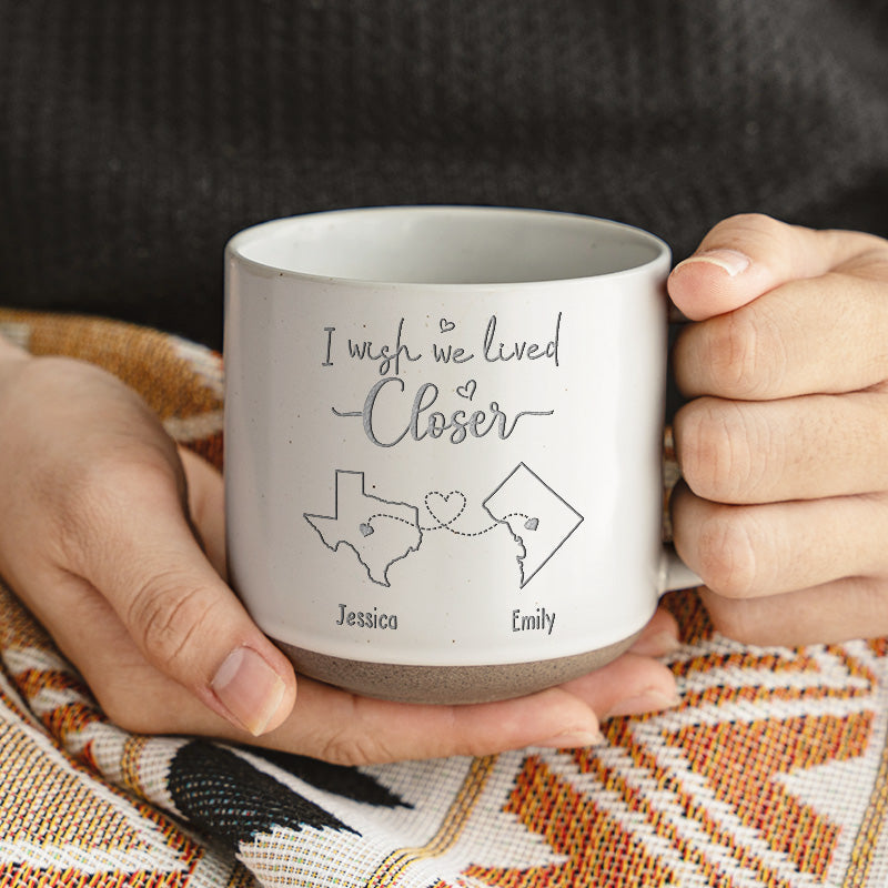Personalized ceramic mug for best friends in dark blue color, featuring custom design.