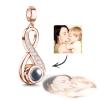 Rose gold Custom Photo Projection Charm Infinite Love Pendant displaying a cherished photo, a meaningful gift.