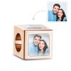 Square copper charm with personalized photos of a couple, a creative and sentimental gift for women.