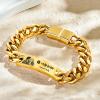 Gold Personalized Spotify Code Bracelet for Him, Engraved with Photo and Song Code, Anniversary Gift