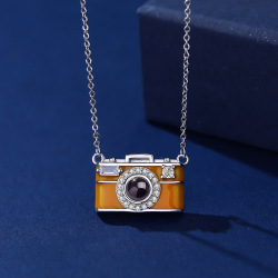 Personalized Photo Necklace Projection Gem Camera Necklace Anniversary Gifts for Her