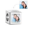 Custom square copper charm with customer photos, a personalized gift for women.