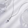 Silver pill pendant projection necklace, a romantic couple gift with a photo inside.