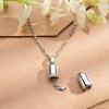 Personalized silver pill pendant projection necklace, couple gift with photo inside. Anniversary jewelry.
