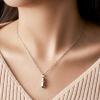 Silver pill pendant projection necklace, a perfect couple gift with photo inside, ideal for anniversary.