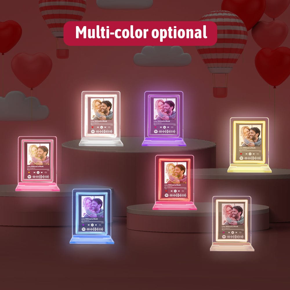 Personalized Spotify Night Light with Photo, multi-color options, romantic gift