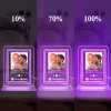 Custom Spotify Night Light dimming feature, acrylic plaque with photo, purple glow, romantic gift