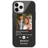 Custom Black Glass iPhone Case with Couple Photo and Scannable Music Code