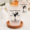 Personalized Margs & Matrimony bachelorette party cups, bridal celebration supplies