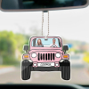Pink Off Road Car Photo Hanging Ornament - Personalized Car Decoration
