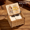Personalized wooden photo music box for Mother's Day, featuring custom photo and engraved message, ideal gift