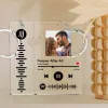 Custom Spotify keychain with couple's photo and song code, personalized music gift