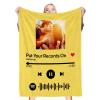 Yellow Spotify code blanket with couple's photo and song lyrics, perfect gift