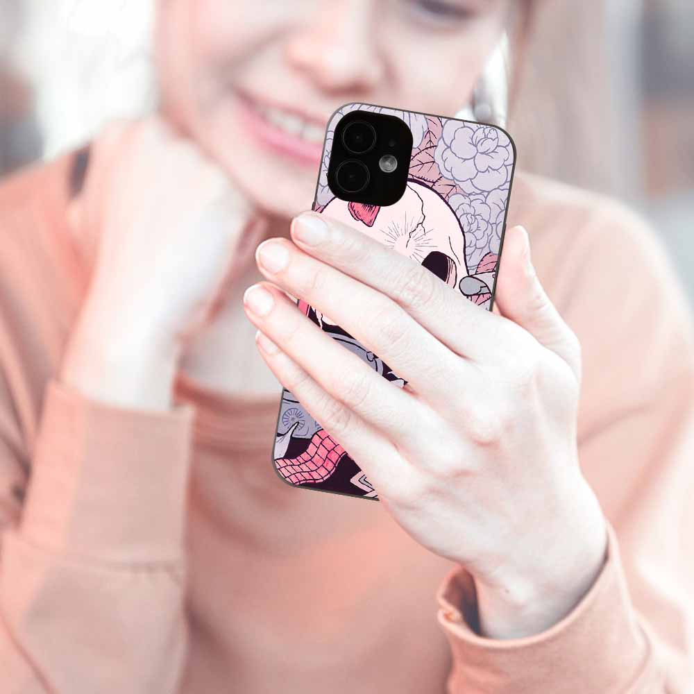 iPhone 12 series case with portrait design, TPU material, stylish protection, Inkedjoy