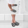 Cotton slippers with rubber sole, featuring a comfortable black and white pattern, ideal for indoor wear.