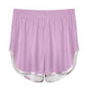 Lilac ice silk shorts with white trim, perfect for a comfortable strap pajama set.