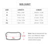 Wrap chest size chart with measurements in cm and inches for accurate fit, Polyester jersey fabric.