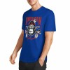 Blue cotton short-sleeved T-shirt with "AMERICAN LEGEND" gorilla graphic print.