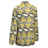 Vintage yellow floral shirt top with V-neck and button closure, casual style