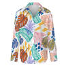 Women's  floral shirt, long sleeve, button closure, loose fit, perfect for various occasions.